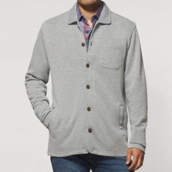 NWT Johnnie-O Tudor Knit Sweater Jacket Gray Size XL - Picture 1 of 14